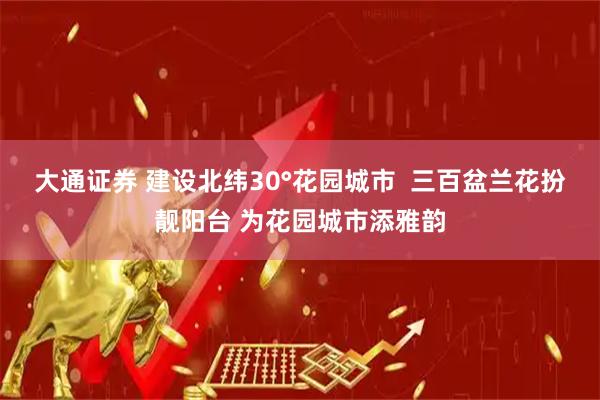 大通证券 建设北纬30°花园城市  三百盆兰花扮靓阳台 为花园城市添雅韵